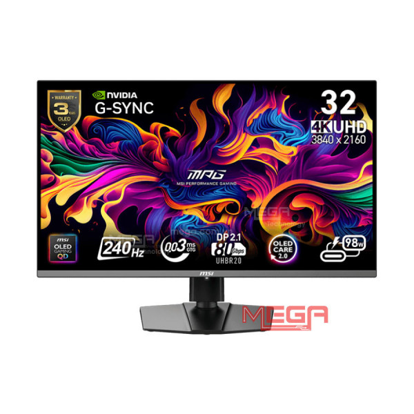 LCD MSI MPG 322URX QD-OLED 32 inch 4K (3840x2160) QD-OLED 240Hz 0.03ms ( HDMI, DP, USB-C, USB-B, USB-A)